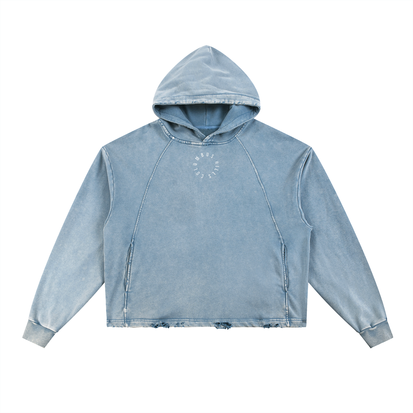 Too fly Vintage Washed Frayed-Hem Hoodie