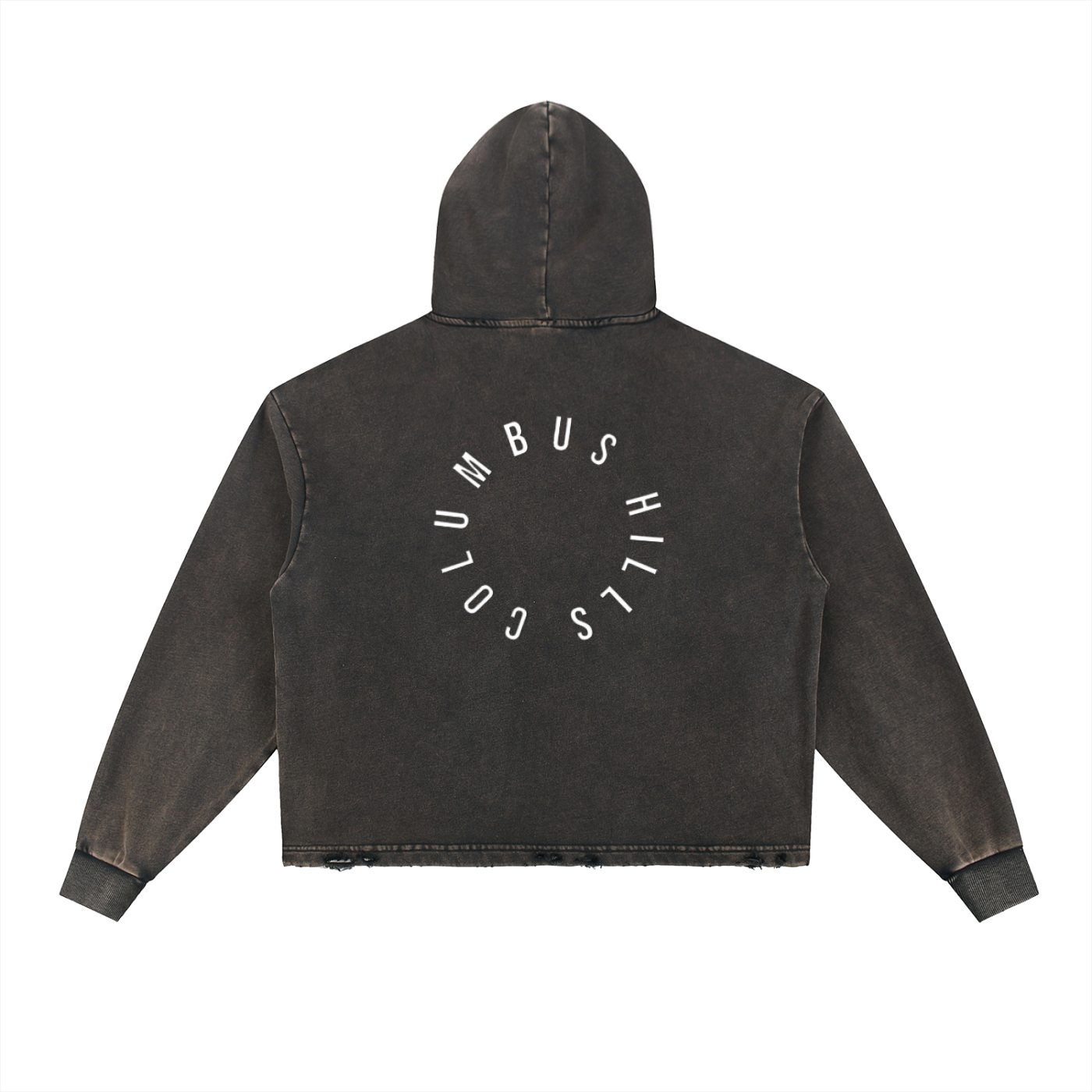 Too fly Vintage Washed Frayed-Hem Hoodie