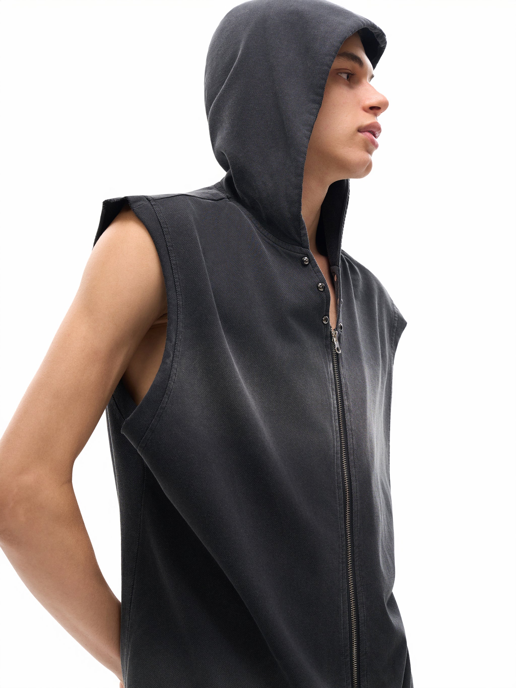 Essential Vintage Zip-Up Hooded Tank top