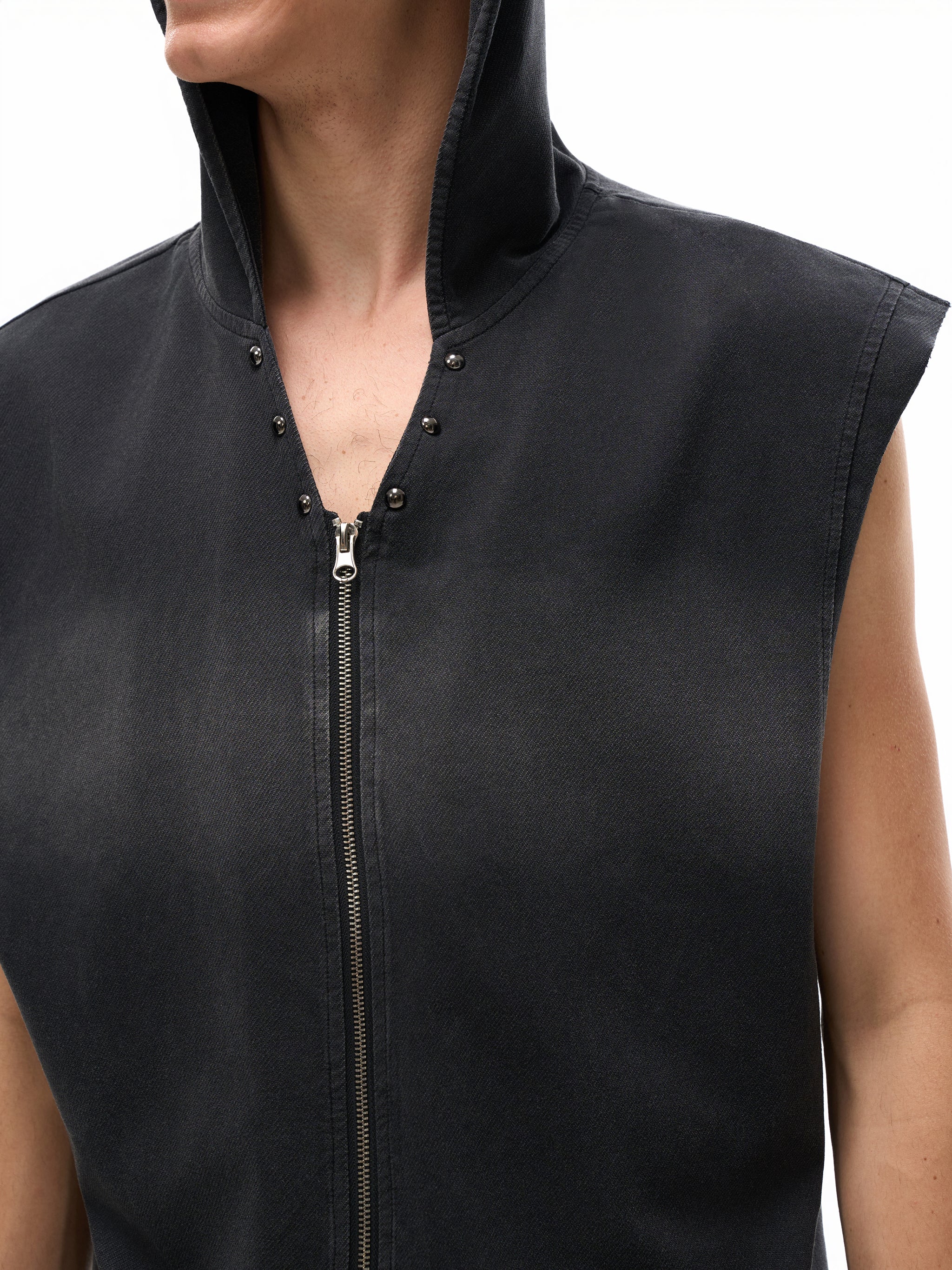 Essential Vintage Zip-Up Hooded Tank top